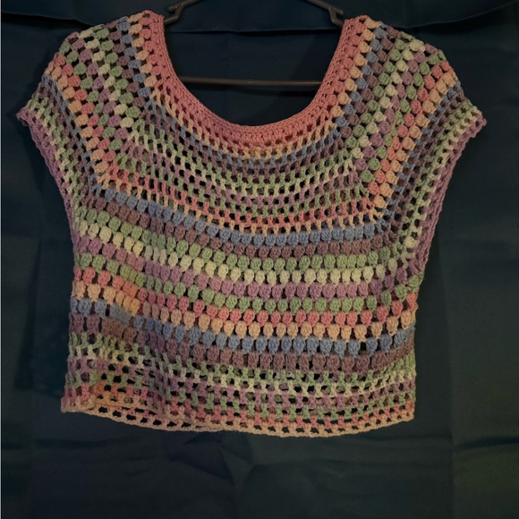 Dreamers Tops - Dreamers Pastel Crochet Top